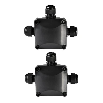

Junction Box IP68 Waterproof 3 Way Cable Connectors Outdoor/External Electrical Junction Box 5.5mm-10.2mm Pack of 2
