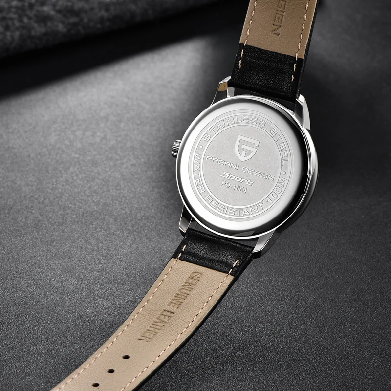 PAGANI DESIGN Brand Fashion Business Watch Luxury Quartz Wristwatch Waterproof 100M Casual Leather Calendar Clock for Men Reloj