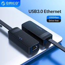 ORICO USB3.0 Network Card USB2.0 to RJ45 USB HUB Gigabit Ethernet Adapter For PC Macbook Windows 10 Laptop