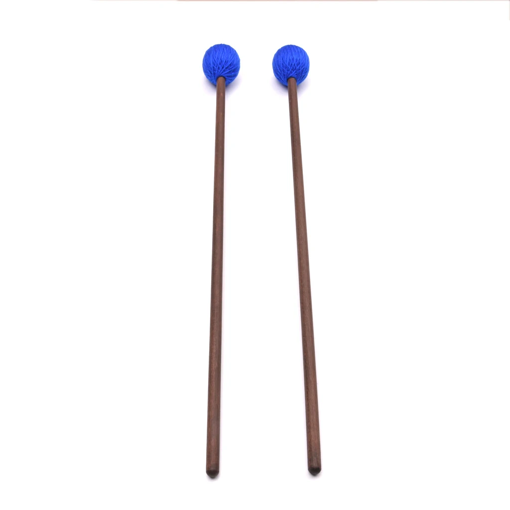 Высокое качество 1 пара средних твердых Marimba Mallets палочки венчики, Royalblue шерсть молоток голова музыкальный инструмент Аксессуары