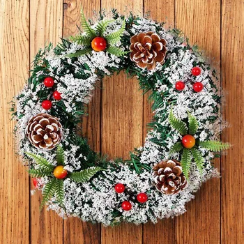 

25# Wall Hanging Christmas Wreath Decoration For Xmas Party Door Garland Ornament Hanging Door Wall Garland Navidad Home Decor