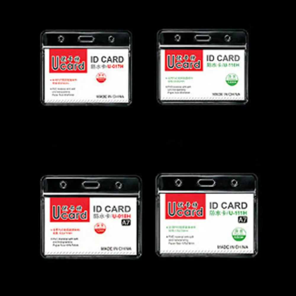 Lot Of 10 Horizontal Transparent Vinyl Plastic ID Card Badge Holder With Zipper Tarjetero Transparente Fast