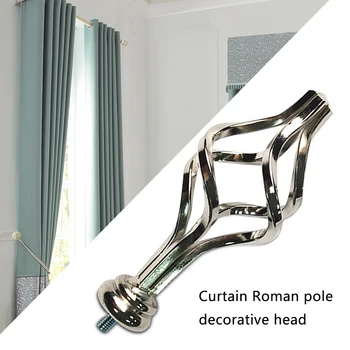 

1pair Modern Bedroom Hotel Fixings Head Wrought Iron Bar Home Curtain Rod Ends Accessories Decorative Finials Window Blind