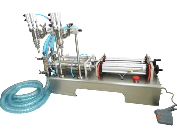 

Good price Pneumatic double head liquid filling machine for water, beverage 50 to 500ml
