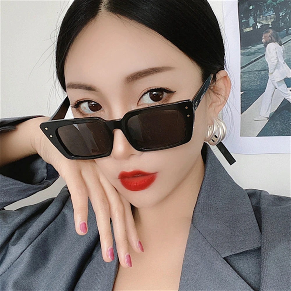 Women Sunglasses New Vintage Rectangle Sunglasses For Women's Fashion Retro Leopard Design Sunglasses Trendy Eyewear UV400 Streetwear Accessories