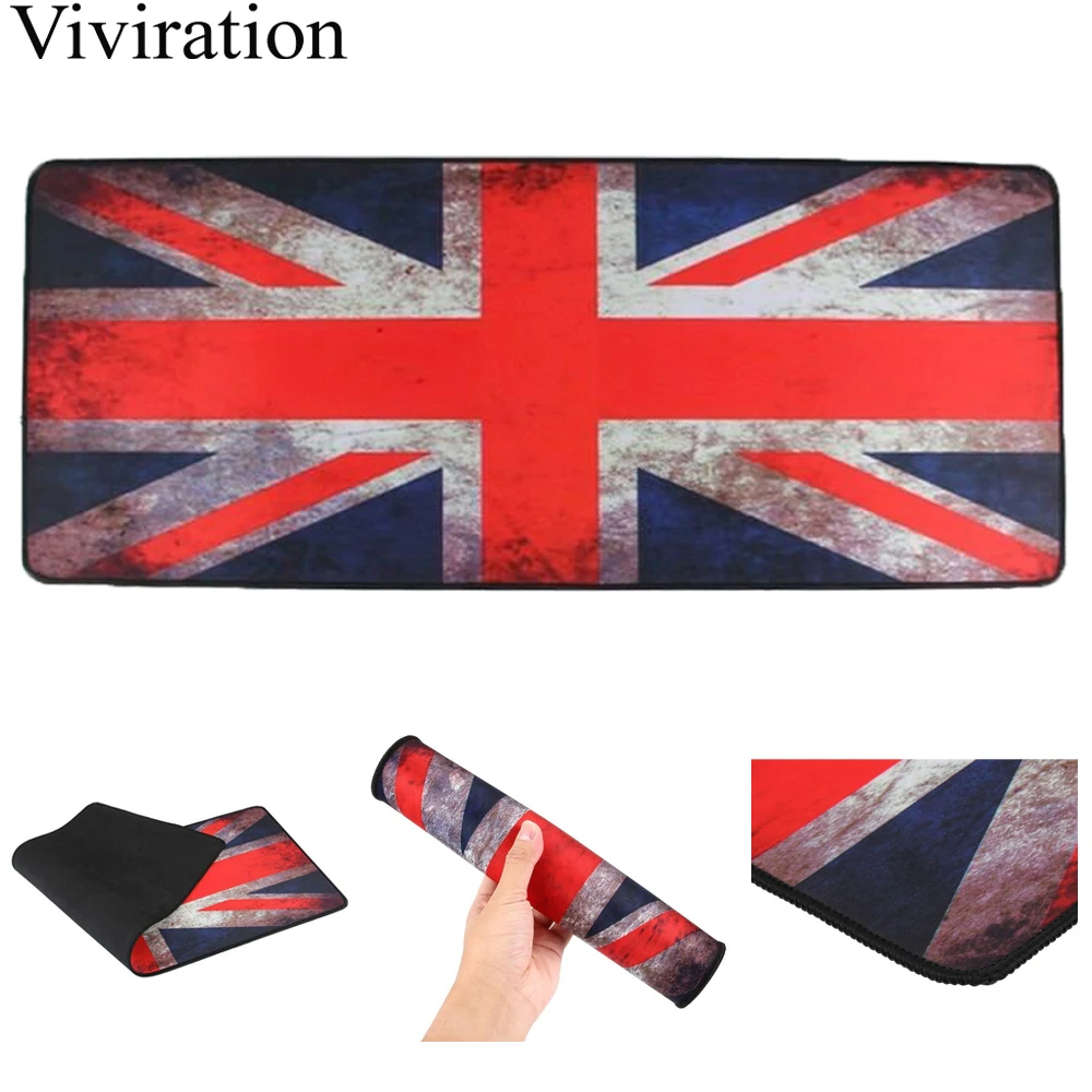 UK Flag Keyboard Pad Rubber Anti-Slip Gaming Big Mouse Pad 90 X 40 Cm XXL Locking Edge Mouse Pad For Starcraft LOL Game Player