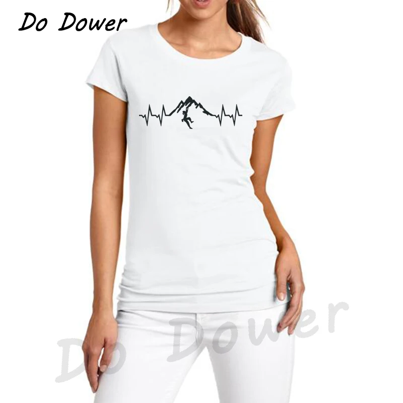 Женская футболка женская для скалолазания сердцебиения и гор на заказ Модная