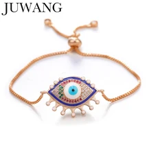 Турецкий синий розовое золото сглаза браслеты для женщин девушек Pave CZ греческий глаз подарочные браслеты и ювелирные изделия Регулируемые olho grego