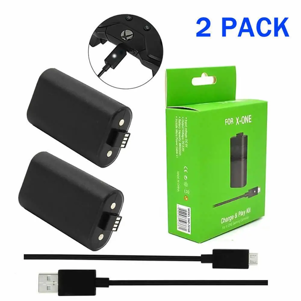 2pcs For Xbox One Lithium polymer Rechargeable Battery Pack With 2.75m