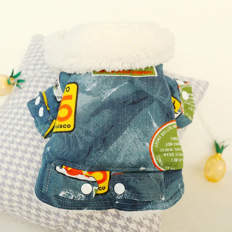 PETCIRCLE одежда для любимца Мишка Померанская собака одежда осень и зима Толстая теплая хлопковая куртка Милая модная куртка с отворотом