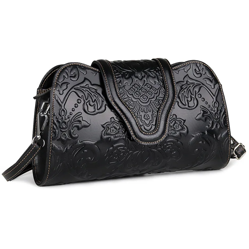 

SXCNN 100% Genuine leather Women Messenger Bags High Quality Embroidered Crossbody Bag For Womens Vintage Large capacity Wallets