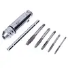 5Pcs/Set Adjustable 3-8mm T-Handle Ratchet Tap Wrench with M3-M8 Machine Screw Thread Metric Plug Tap Machinist Tool 2