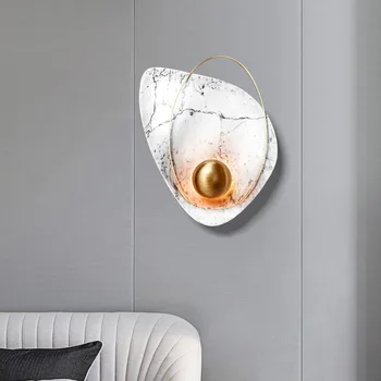 

Nordic simple light luxury bedroom bedside lamp creative and personalized shell wall lamp dining room living room background