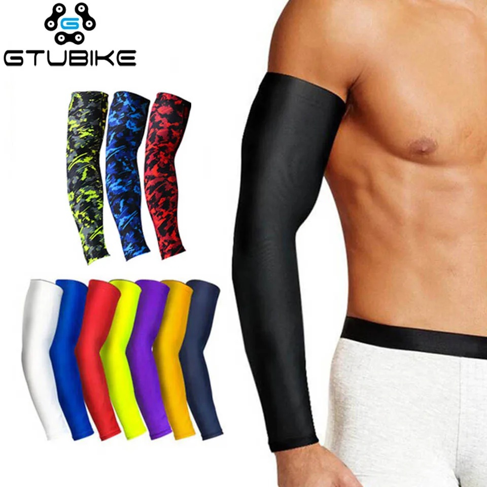 Manga de compresión deportiva para baloncesto, calentador de brazo para ciclismo, protección UV para voleibol, bandas de protección solar, Verano