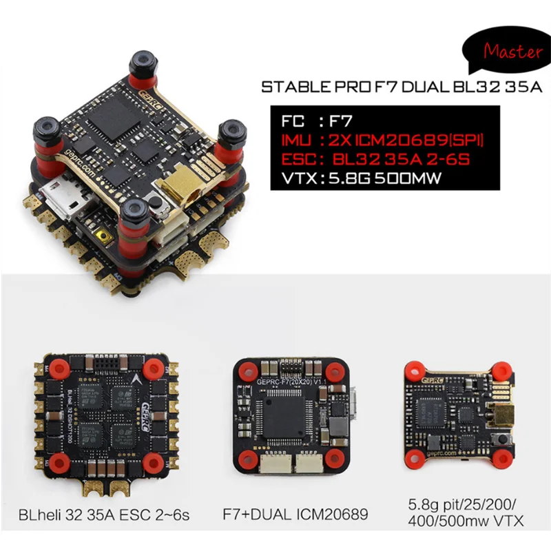 Geprc Stable Pro F7 Dual Bl 35A Flytower Stable V2 F4 Контроллер полета + 35A/30A ESC + 5,8g 500mw VTX для FPV Racing Drone|Детали и аксессуары| | АлиЭкспресс