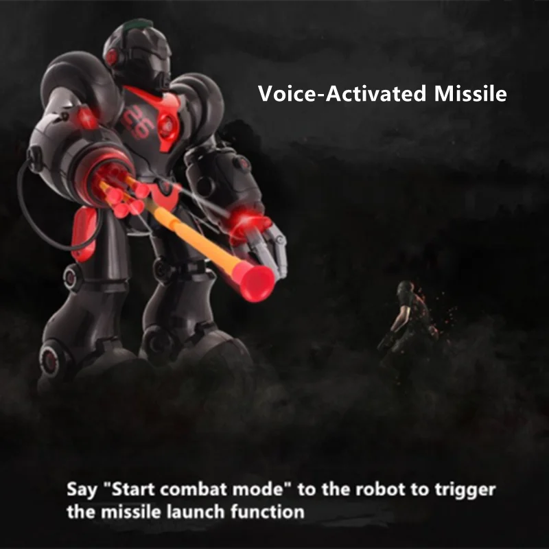 Intelligent Voice & 2.4G Control RC Robot Singing Dancing Music Walking Sliding Launch Missile Robot  Kid Educational Smart Toys 3