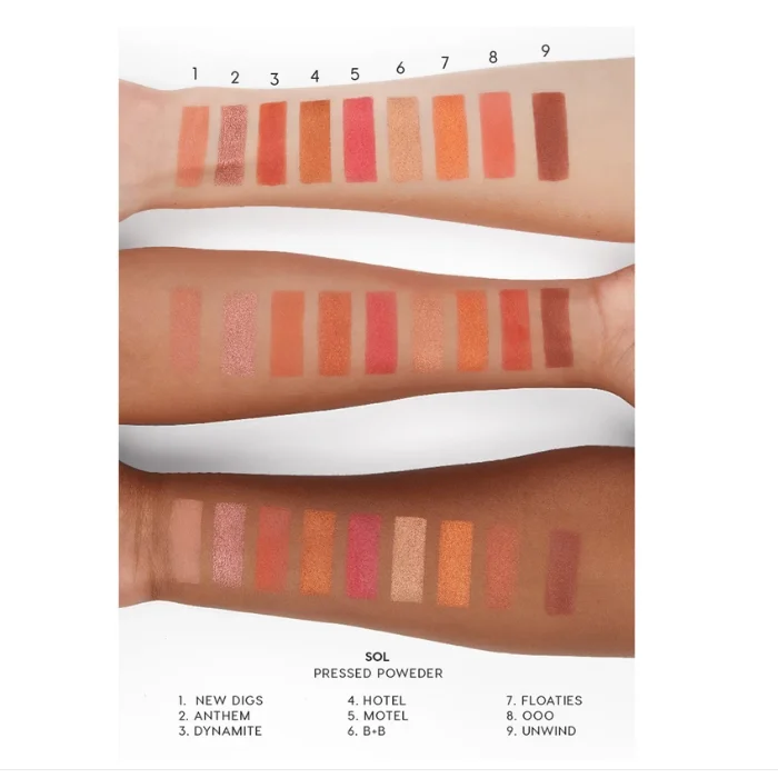 Красочные блестящие и матовые 9 цветов SOL shadow palette