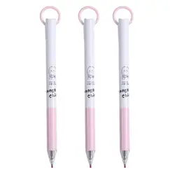 Bolígrafos de trabajo portátiles de plástico para estudiantes, bolígrafos de presión adorables, accesorio para estudiantes, Color aleatorio, 3 piezas