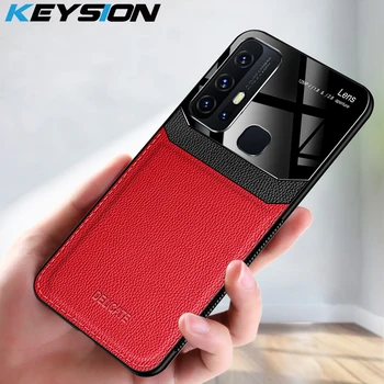 Перейти на Алиэкспресс и купить KEYSION модный противоударный чехол для VIVO Z6 5G из искусственной кожи с зеркальным покрытием из закаленного стекла, чехол для телефона VIVO Z5 Z5X Z3 ...