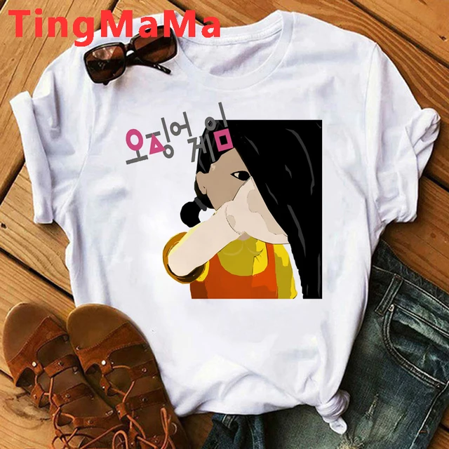 Korean TV Squid Game T Shirt Men Kawaii Cartoon Summer Tops 456 Graphic Tees Unisex Harajuku Fashion Korean Style T-shirt Male 69266