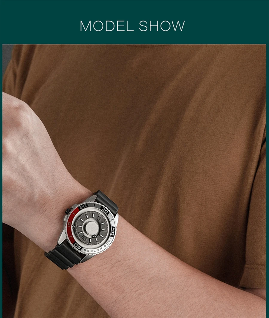 Новые EUTOUR наручные часы с магнитным шаром, силиконовый ремешок, дизайнерские часы для мужчин, повседневные кварцевые мужские наручные часы, Прямая поставка