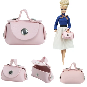 

One Pcs Doll Bag Fashion Pink Shoulder Shopping Handbag Best Make Up Bag Accessories Clothes for Barbie Doll 1/6 DIY Baby Toy