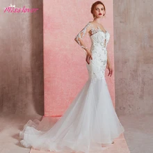 Роскошное винтажное шелковое Тюлевое платье с вышивкой, кружевное свадебное платье русалки с вырезом лодочкой и открытой спиной, новинка, свадебное платье