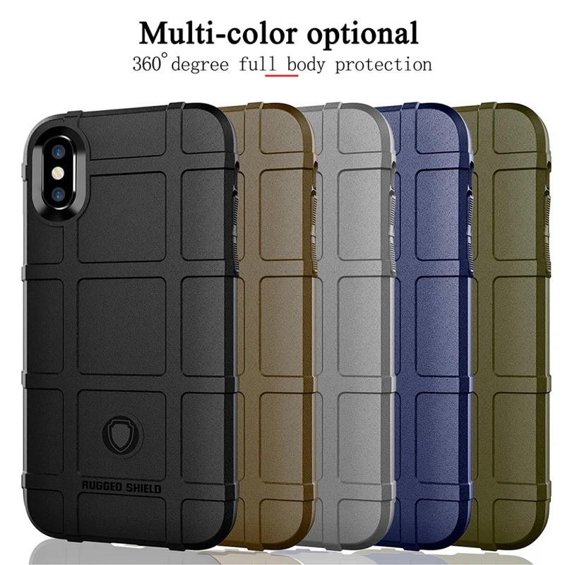 

Anti Slip Armor Rugged Shield Phone Cases For iPhone 11 Pro Max XR XS Max 10 8 7 6 6s Plus 8Plus 7Plus Soft Silicone Cover funda