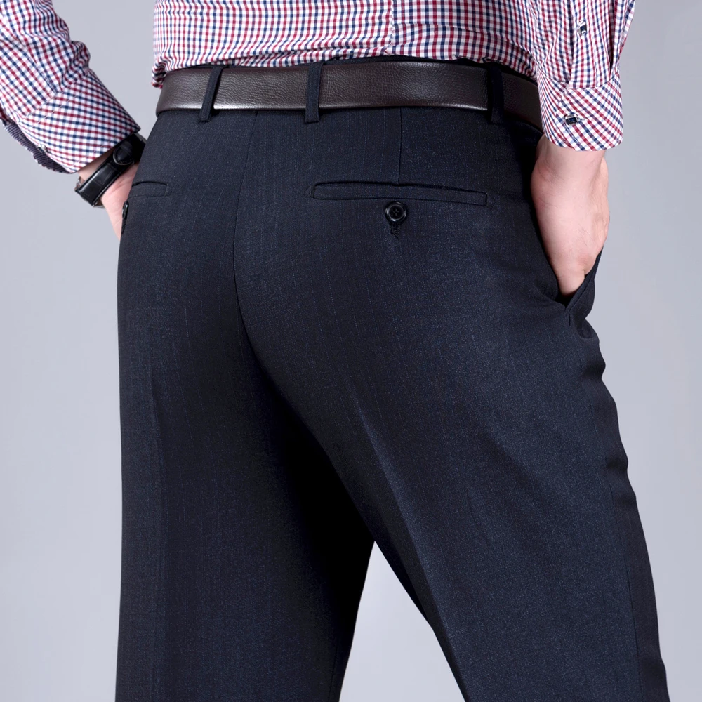 

Business Casual Fleece Warm Suit Pants New Straight Formal Male Winter Plus Thicken Velvet Trousers