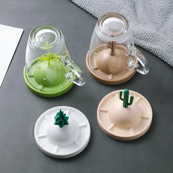 

4Pcs/set ABS Creative Plant Pine Cactus Drain Coaster Kitchen Sink Drying Rack Cups Stand Display Holder Home Decor Storage Tray
