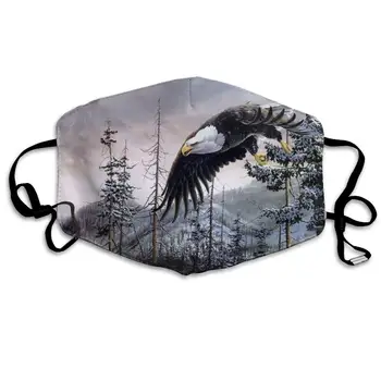 

Polyester Anti-dust Mouth Mask - Bald Eagle Seamless Art Washed Reusable Mouth-Muffle - Fashion Printed Face Masks for Outdoor