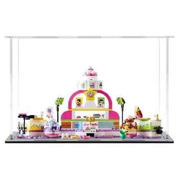 

3mm Thickness Building Block Acrylic Display Box For Friends Baking Competition 41393 (No Model) For Children Toys -Black Bottom
