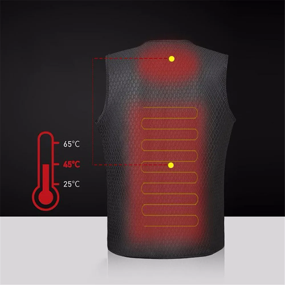 Для мужчин и женщин Открытый USB Инфракрасный нагревательный жилет куртки зима гибкий электрический тепловой одежда талии пальто без рукавов согреться