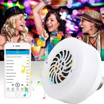 

LED Music Bulb RGB Wireless Loudspeaker Gift KTV Bar Smart Speaker Audio Home Portable Colorful Lamp Remote Control Mini