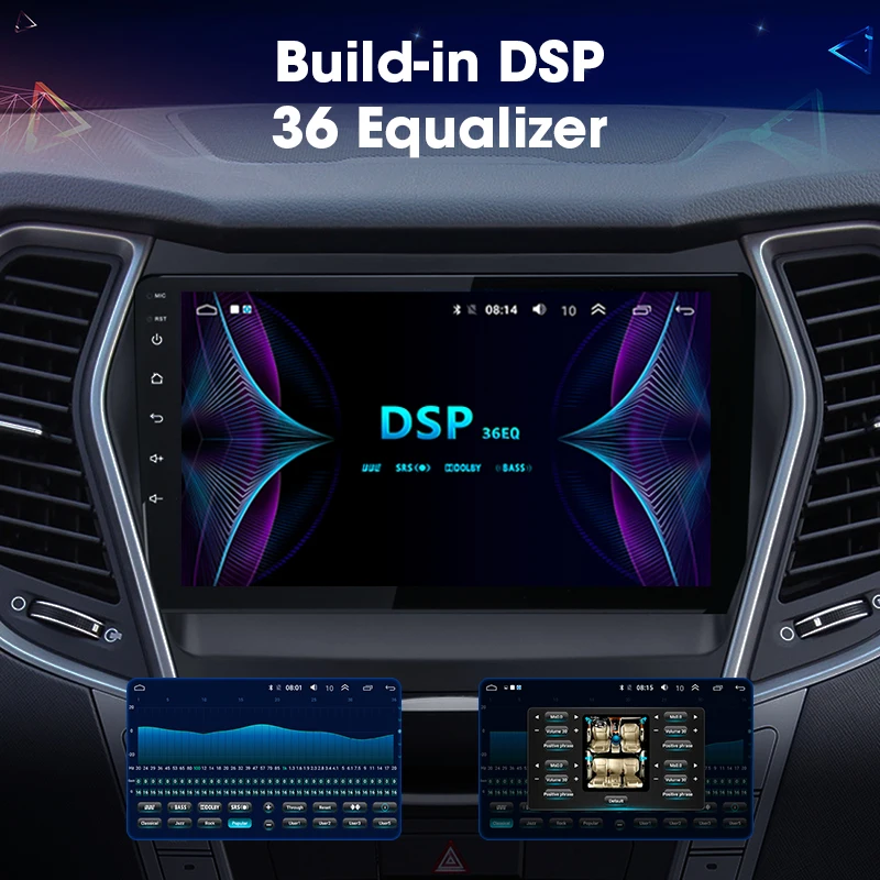 JMCQ 9 &quotдля Hyundai Santa Fe 3 2013 2017 автомобильное радио 2 Din Android плеер GPS Bluetooth