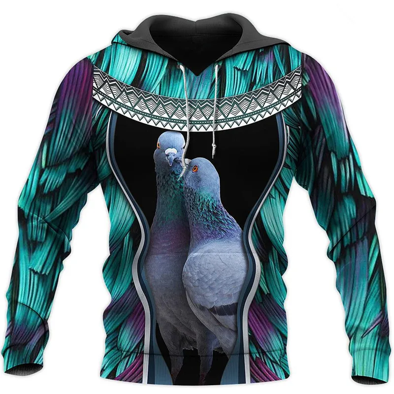 

New Fashion Casual Sportswear Beautiful Pigeon 3D All Over Printed Hoodie Sweatshirt Zipper Hoodie