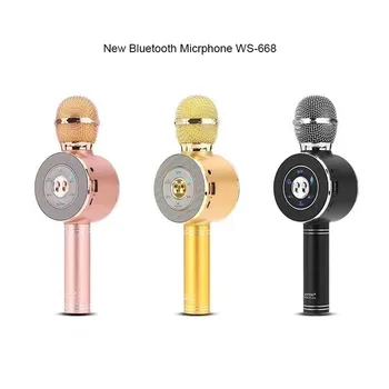 

Ws858 Bluetooth Wireles Speaker For Karaoke WS668 TF card / U disk Portable music playback FM Radio disc LED light microphone