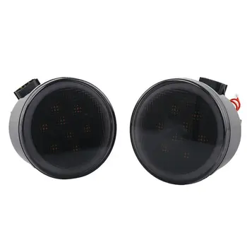 

LED Amber Turn Signal Light with Smoke Lens &Halo DRL for 07-18 for Jeep Wrangler JK Car Modification Parts