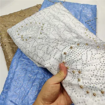 

high quality bazin riche beaded fabric basin full with beads 5 yards top plaid tissu africain for wedding evening w82-70