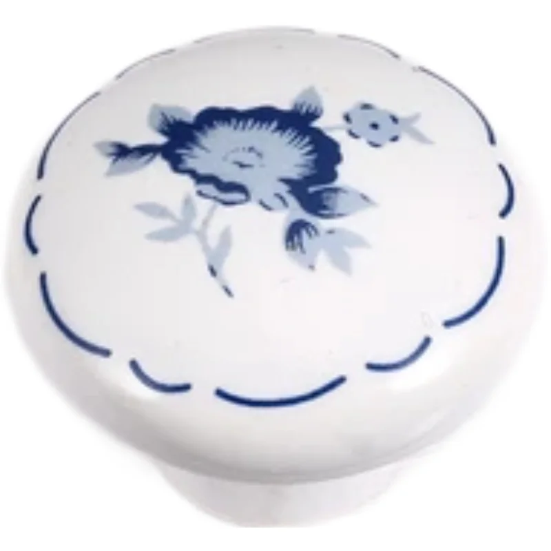 Furniture Hardware Ceramic Blue And White Porcelain Cabinet Pull Handle Knobs handles for furniture drawer pulls muebles | Обустройство