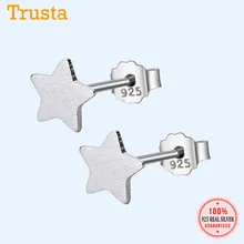 Trusta, 925 пробы, серебряные ювелирные изделия, модные милые миниатюрные серьги-гвоздики 0,5 см X 0,5 см в форме звезды, подарок для девочек-подростков, женские DS19-Star