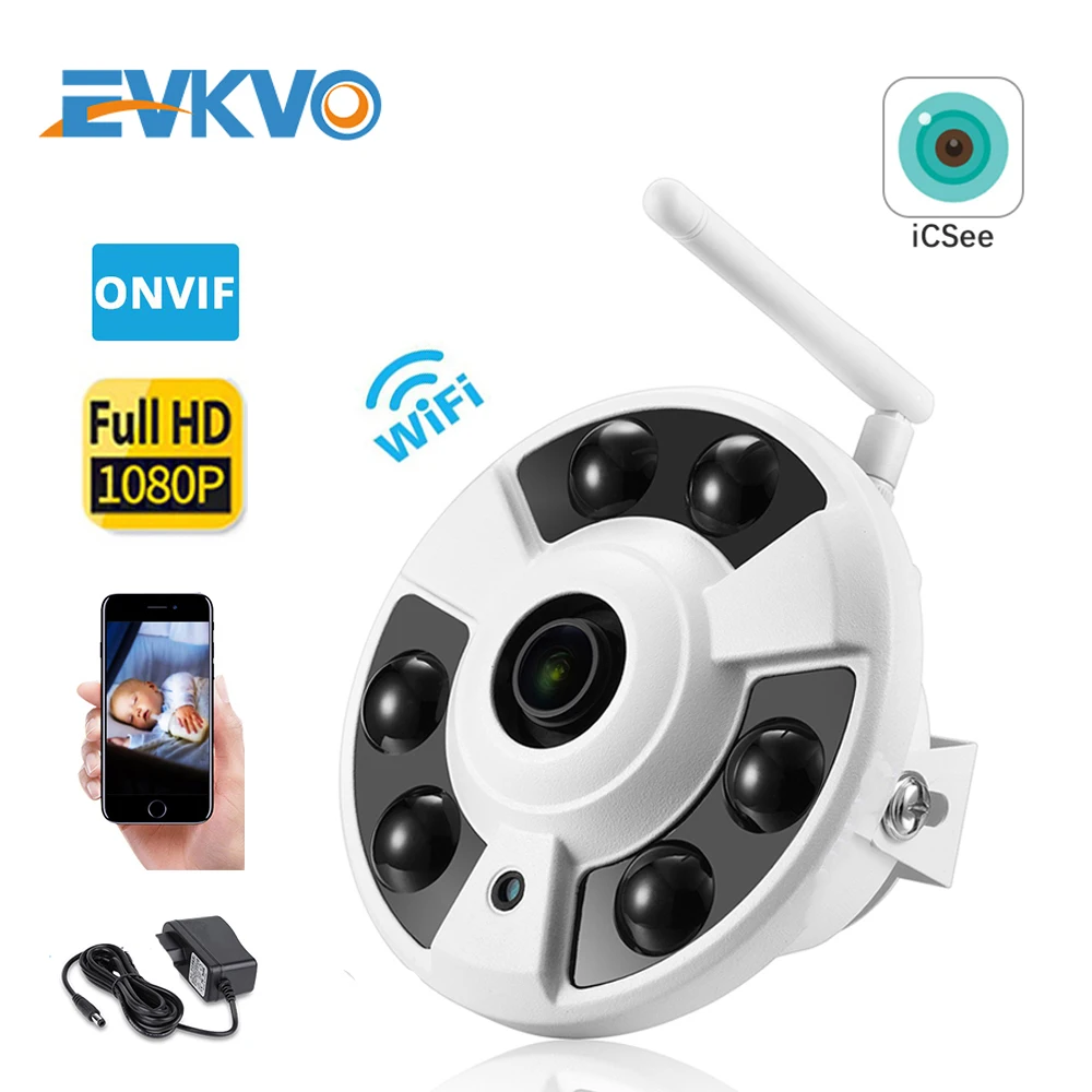 Камера видеонаблюдения EVKVO с объективом рыбий глаз 1 7 мм HD 1080P панорамная ONVIF для