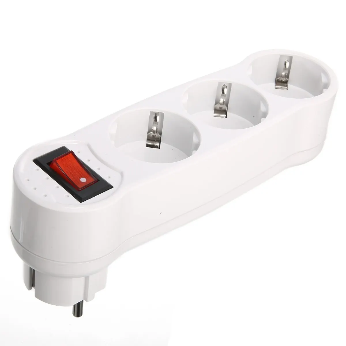 1pc 250V 16A Triple Plug Multiple Plug Power Distribution Box Three-way Plug Adapter Home Electronics Charging Convenien