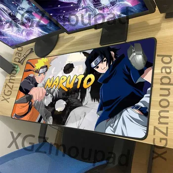 

XGZ Large Mouse Pad Black Lock Edge Naruto Youth Anime Sasuke Computer Desk Mat Rubber Stripe Non-slip Family Carpet Xxl
