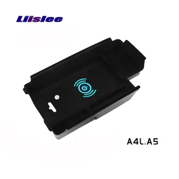 

Liislee Wifi Charger Storag For Audi A4L A5 car handrail box Storage box Car Quick Charge Fast Mobile Phone