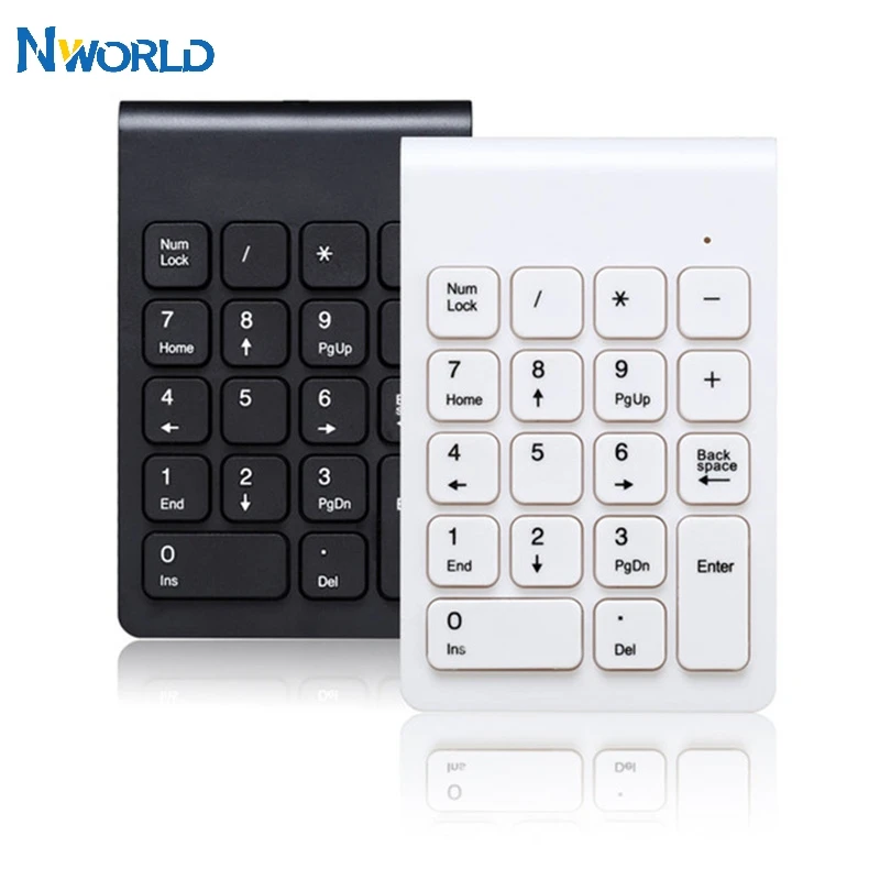 Nworld 2 4G Беспроводная клавиатура USB цифровая 18 клавиш мини ультра тонкая для учета