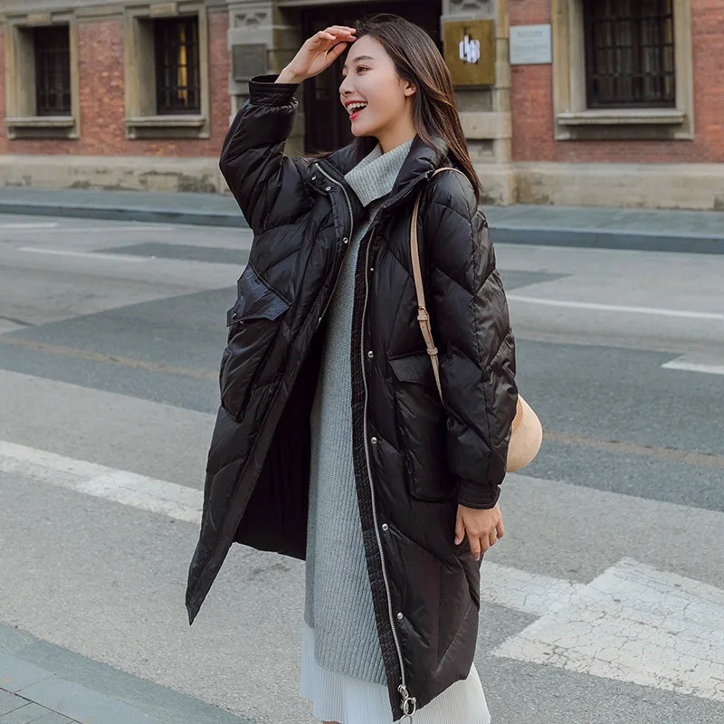 

2018 Winter Cotton-padded Clothes/Cotton Coat Stand Collar Long-sleeve Zipper Mid-length Straight-Cut Fashion Loose Comfortable