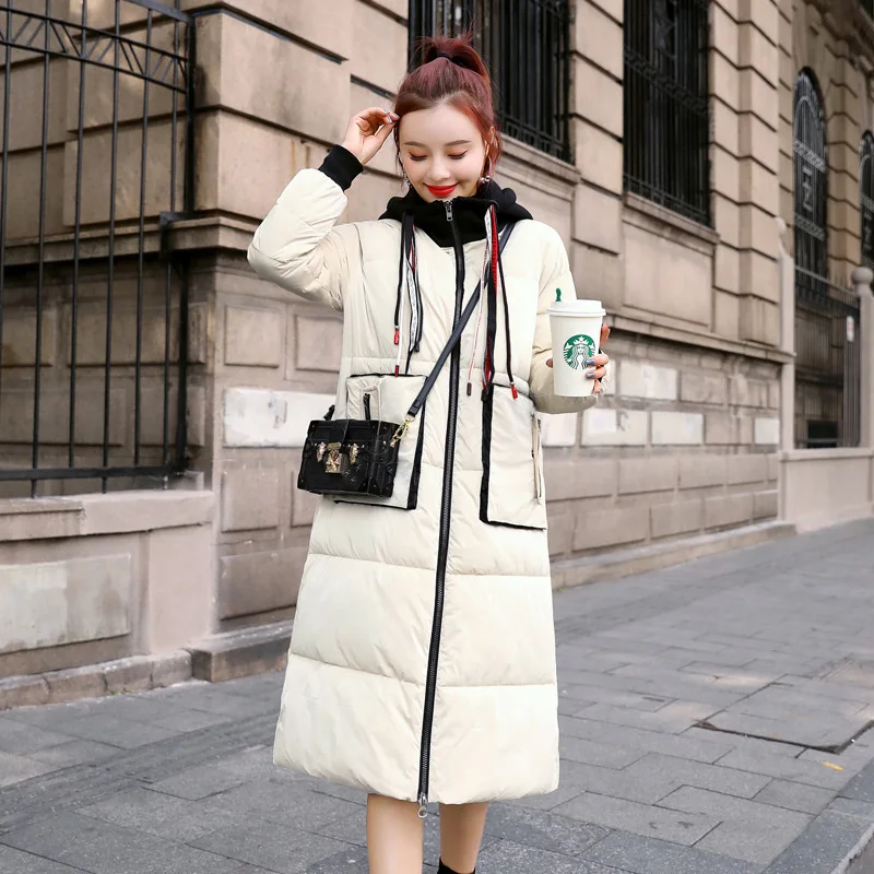 

Commuting Cotton Coat-Style Simple Hooded Versatile Slim Fit Solid Color Convention Thick 2018 Winter New Style