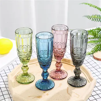 

Colorful Champagne Cup Glass Cups Cocktail Whiskey Cups Crystal Sculpture Juice Glass Goblet Wine Glass Crystal Engraved Color