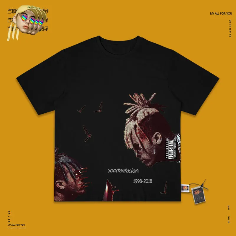 Ins Studio Xxxtentacion юбилейный Фонд футболка с короткими рукавами очень фея западный стиль настоящая одежда